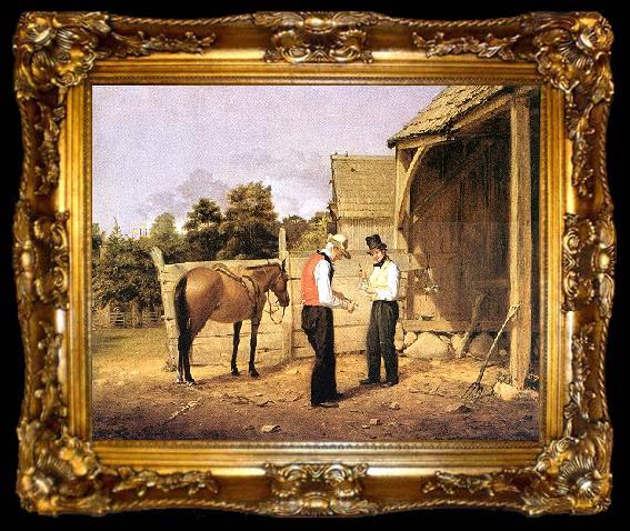 framed  William Sidney Mount horse dealers, ta009-2